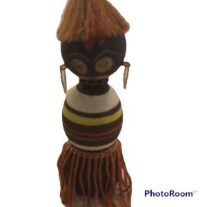 Antique African Folk Art Handpainted Spindle Doll